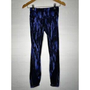 Lululemon Animal Sprinkler Black All Meshed Up 7/8 Tight Leggings Women’s Size 2